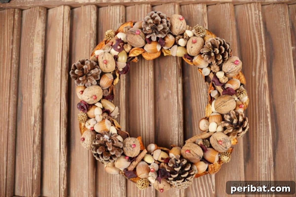 Foraged Fall Wreath 17 wreath on display