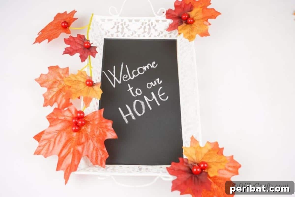 completed fall themed craft tray project 