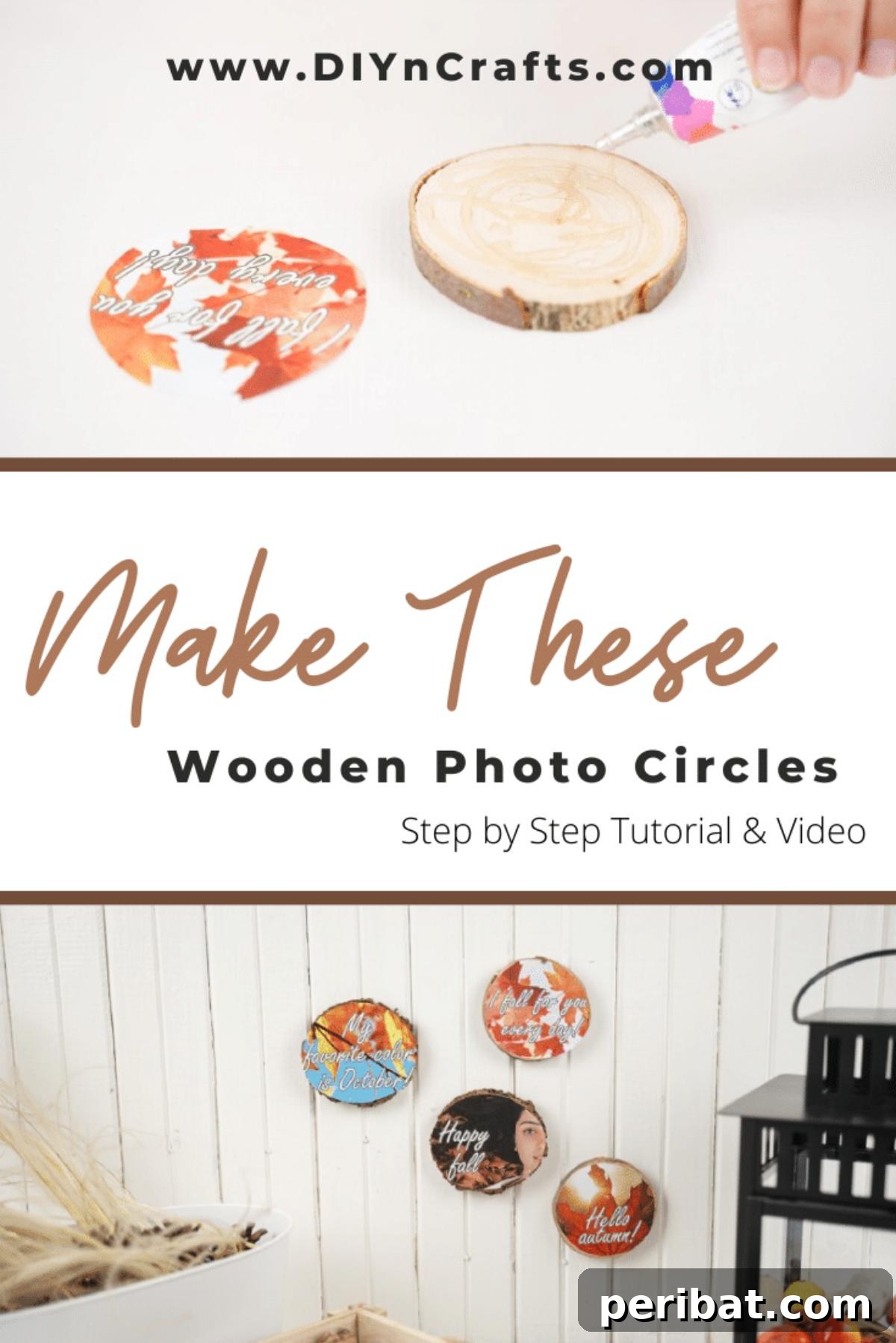 Autumnal Wood Slice Photo Keepsakes 2 Steps to make fall themed natural wood circles