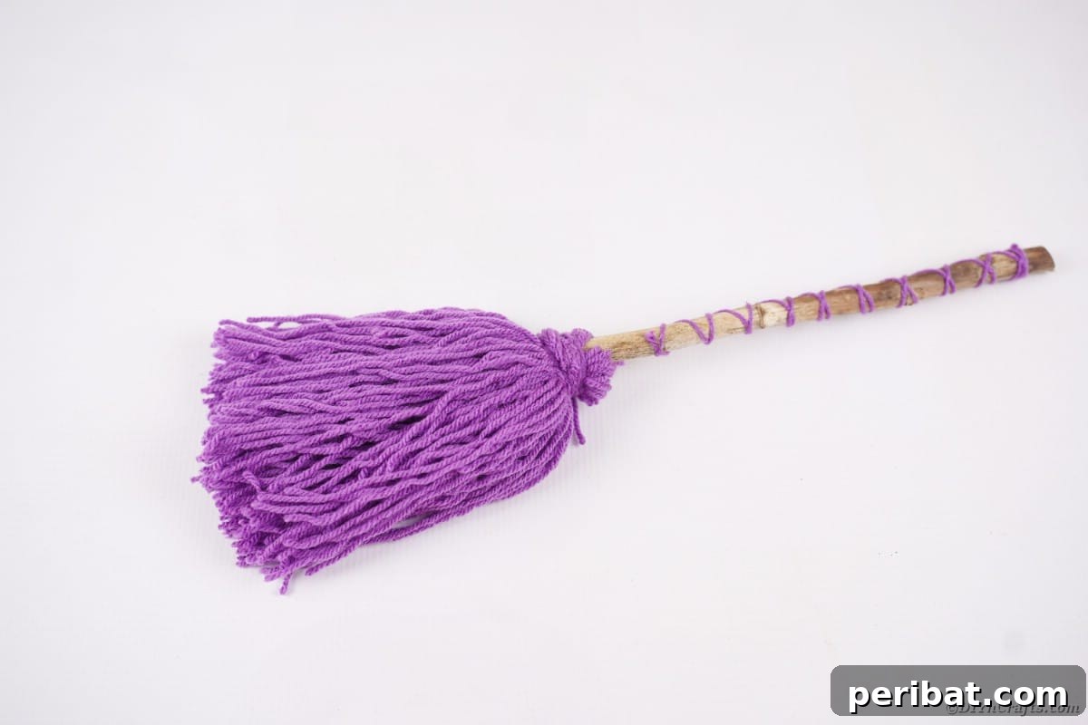 Bewitching DIY Broomstick Decor 18 Witch's broom on white surface