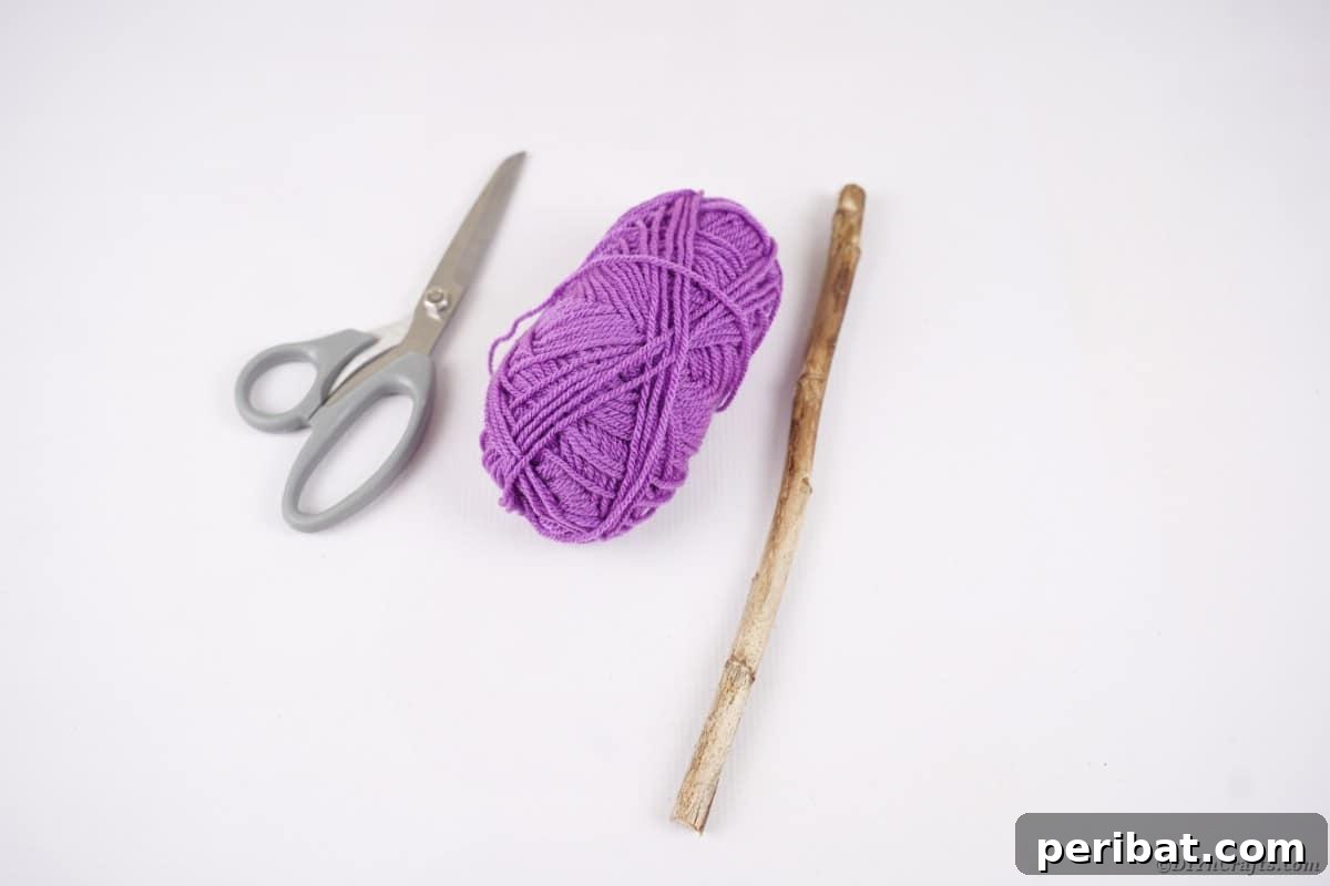 Bewitching DIY Broomstick Decor 7 Witch's broom supplies on white table