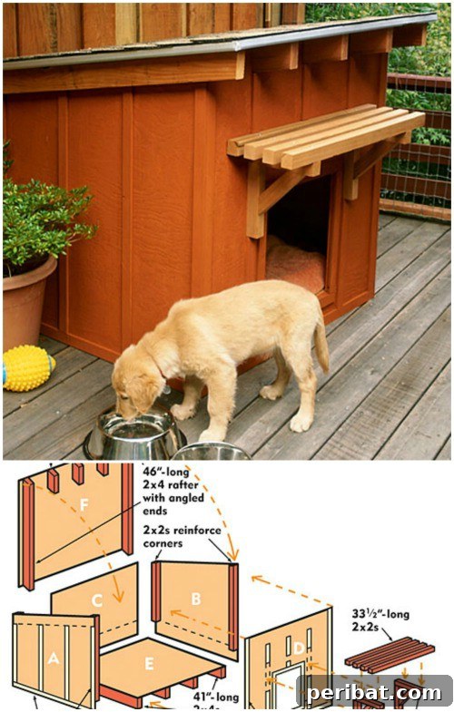 15 Free Plans: Build a Dream Dog House for Your Furry Friend 7 Doggie Ranch: Large DIY dog house made from plywood with a removable roof for easy cleaning