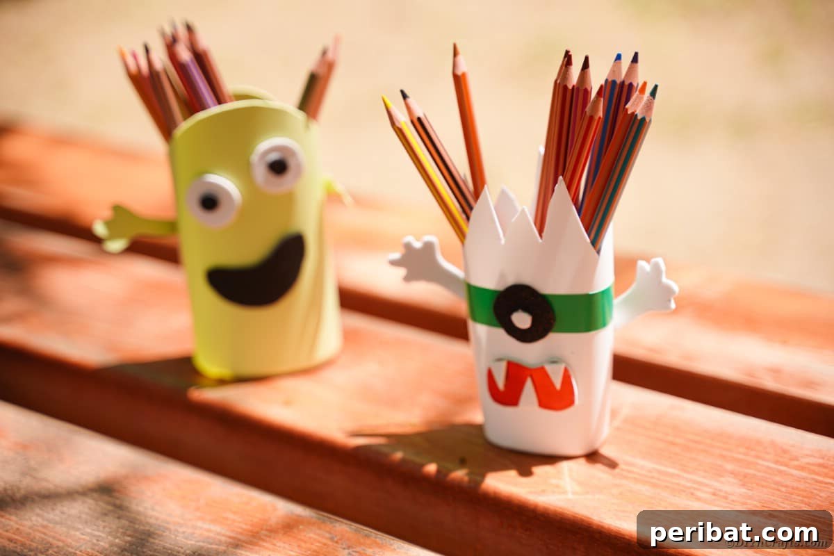 Pencil holders on desk