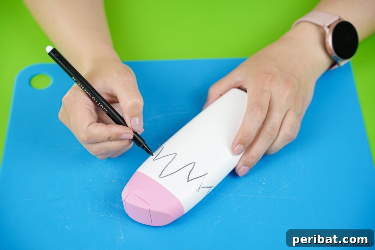Drawing on bottle