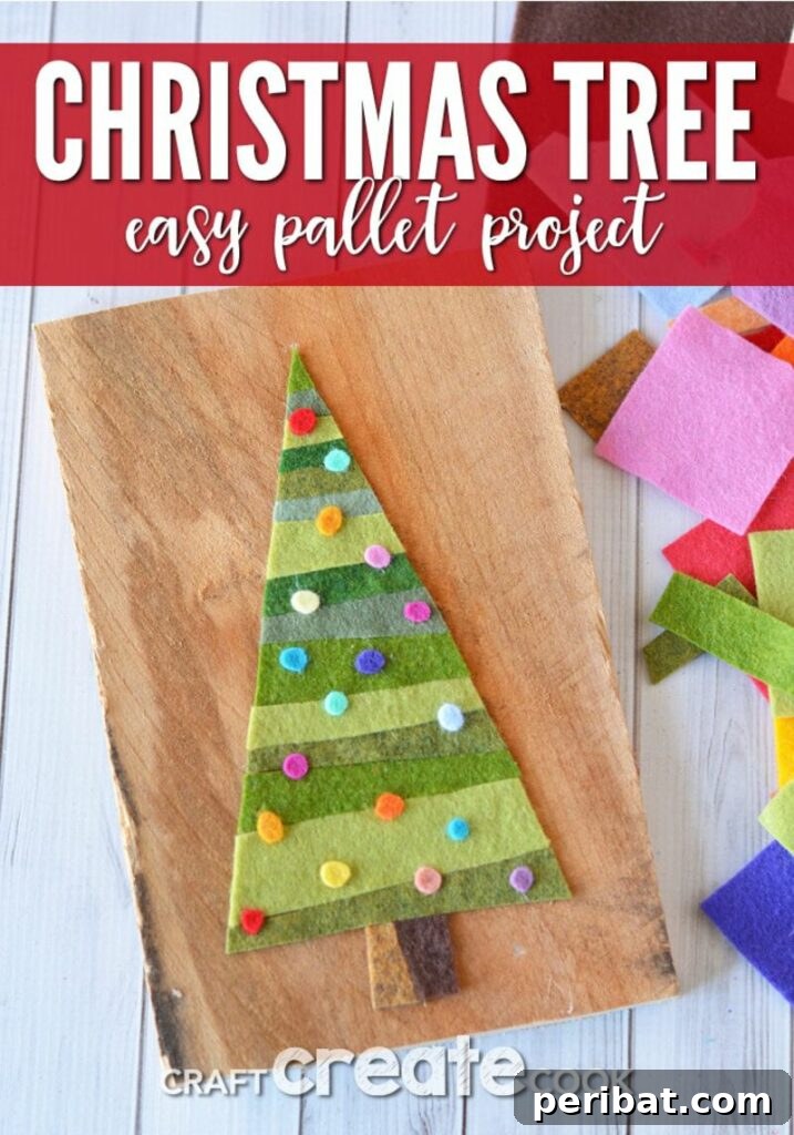40+ Adorable Mini Christmas Tree Decor Ideas 19 Adorable pallet felt Christmas tree sign, a charming and rustic decoration for walls or mantels.