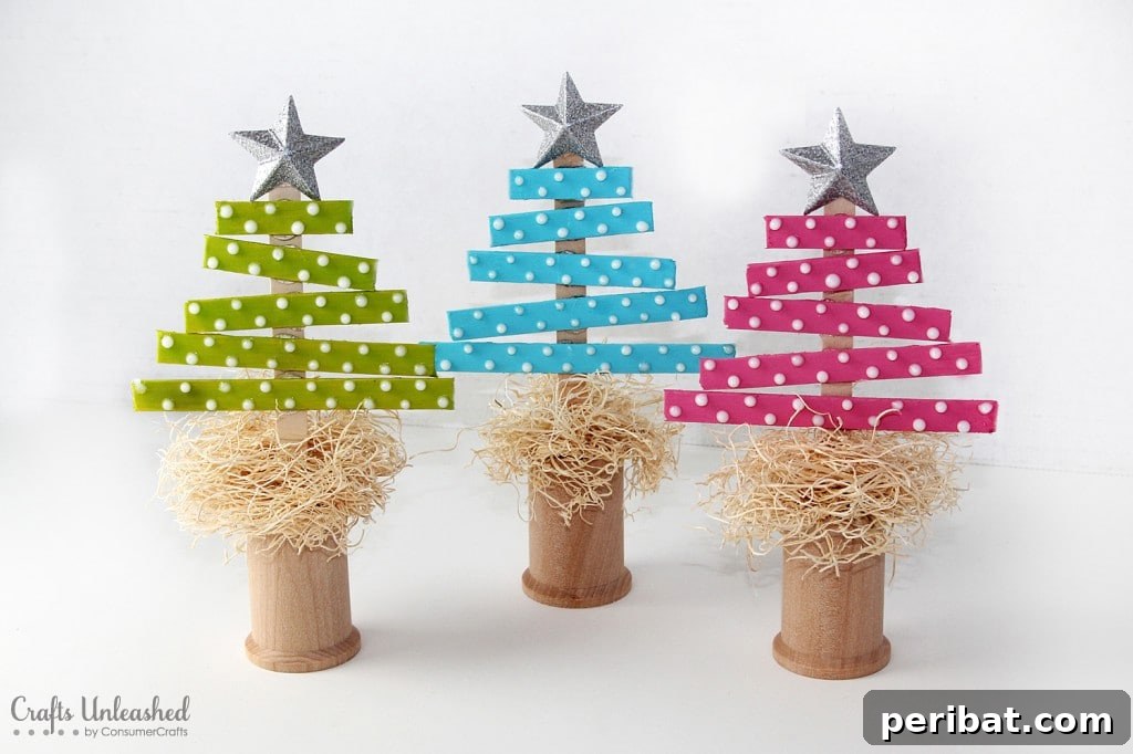 Delightful Christmas Popsicle Stick Creations for Kids 28 Vibrant Craft Stick Christmas Trees with Bases in Pots