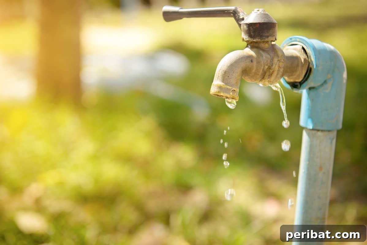 Outdoor water tap.