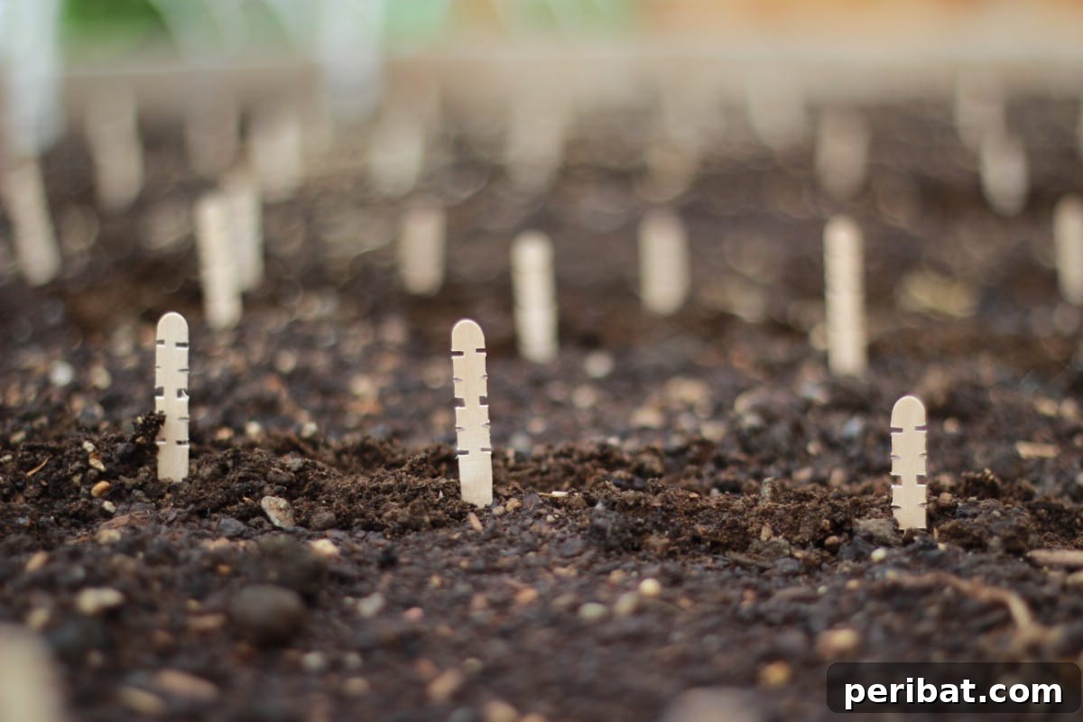 Popsicle stick garden markers.