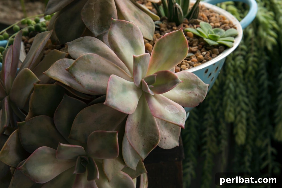 Colander planter.