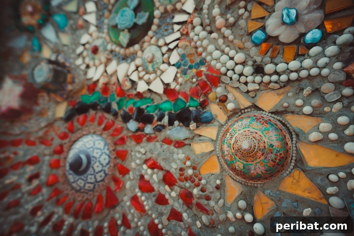 Broken porcelain mosaic art.