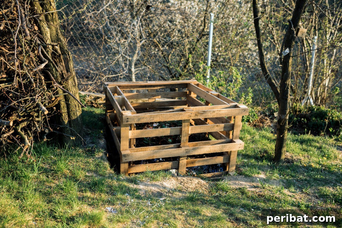 Pallet compost bin.