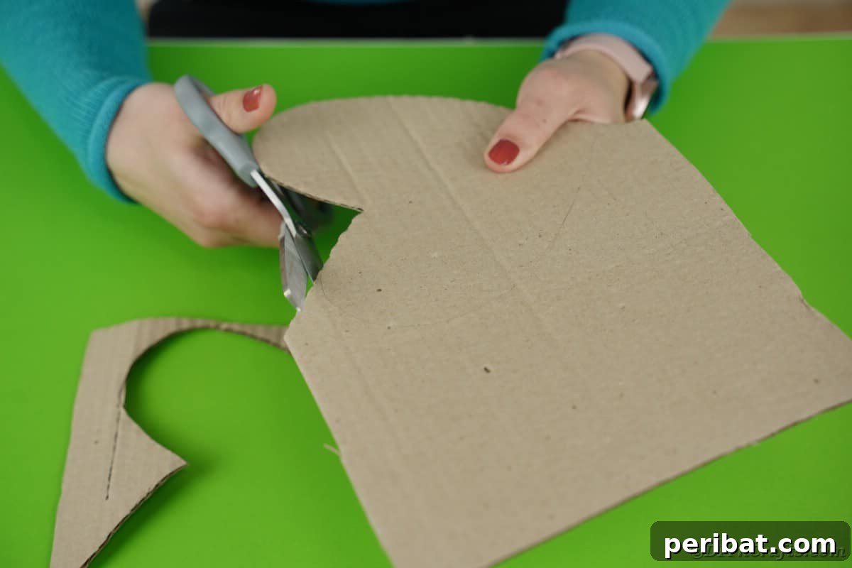 Crafty Paper Straw Heart Wall Decor 9 Cutting cardboard