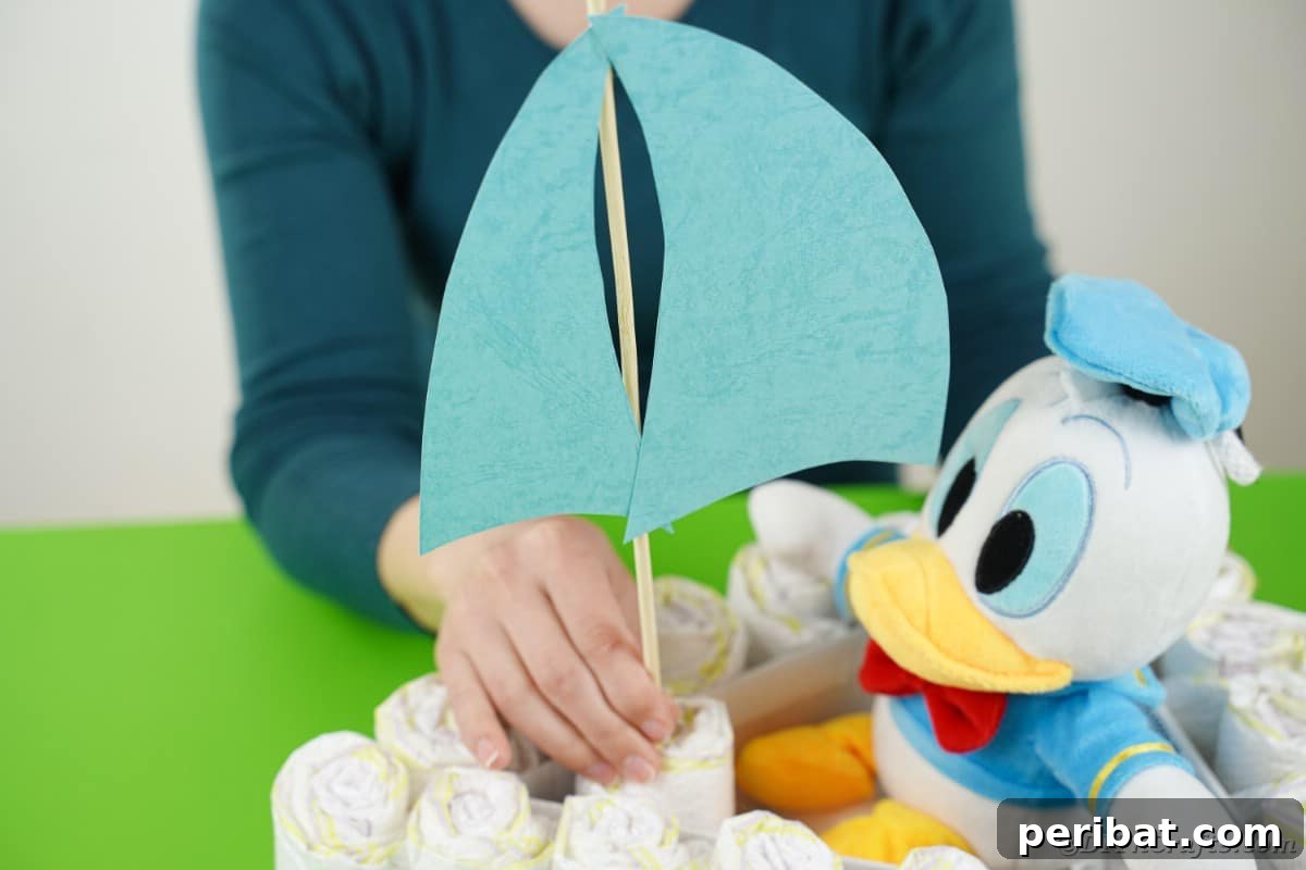 Adding sail into diaper