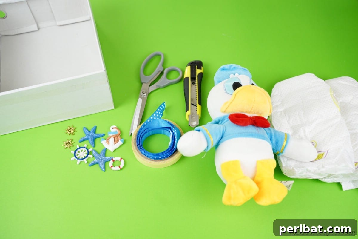 Diaper cake boat supplies