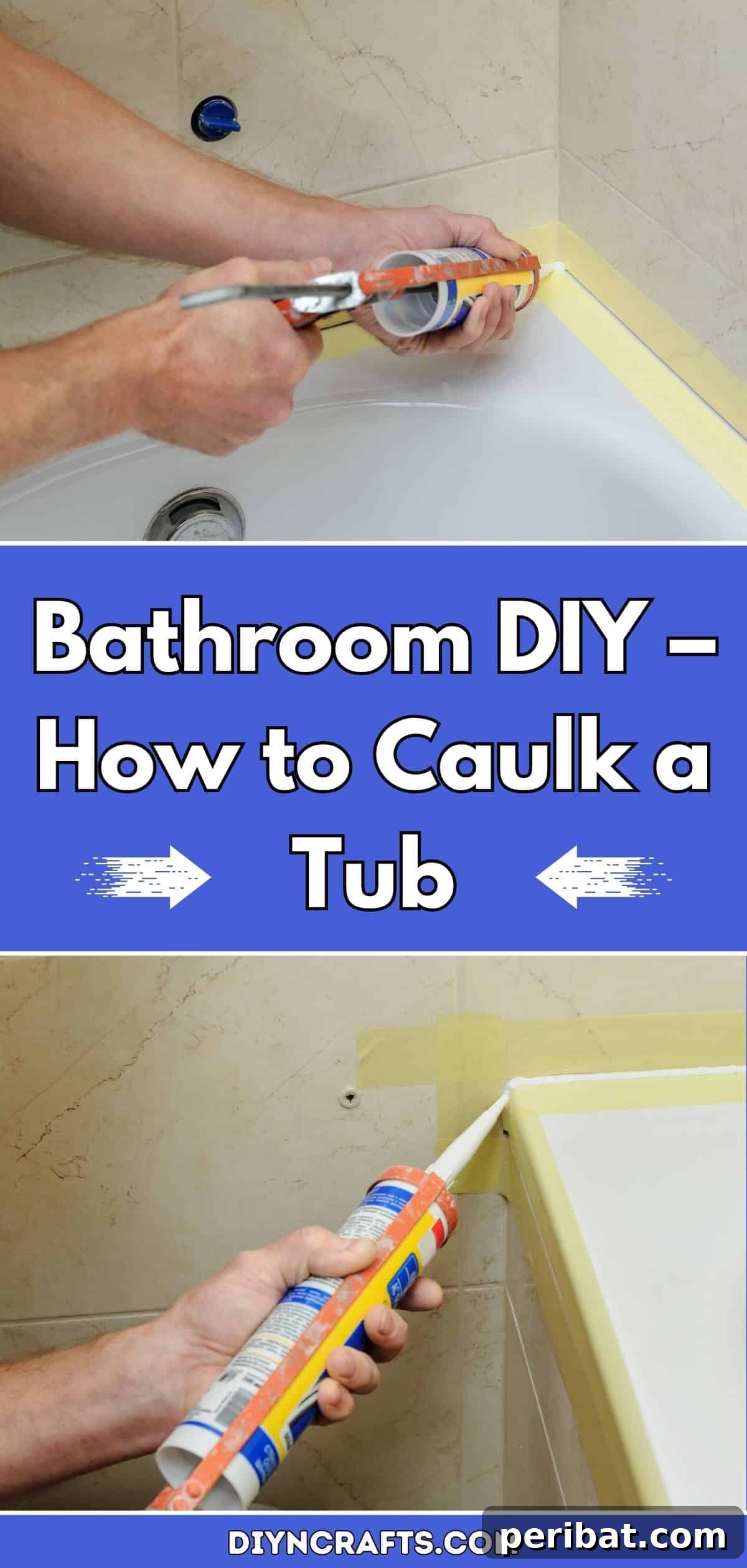 Bathroom DIY – How to Caulk a Tub pinterest image