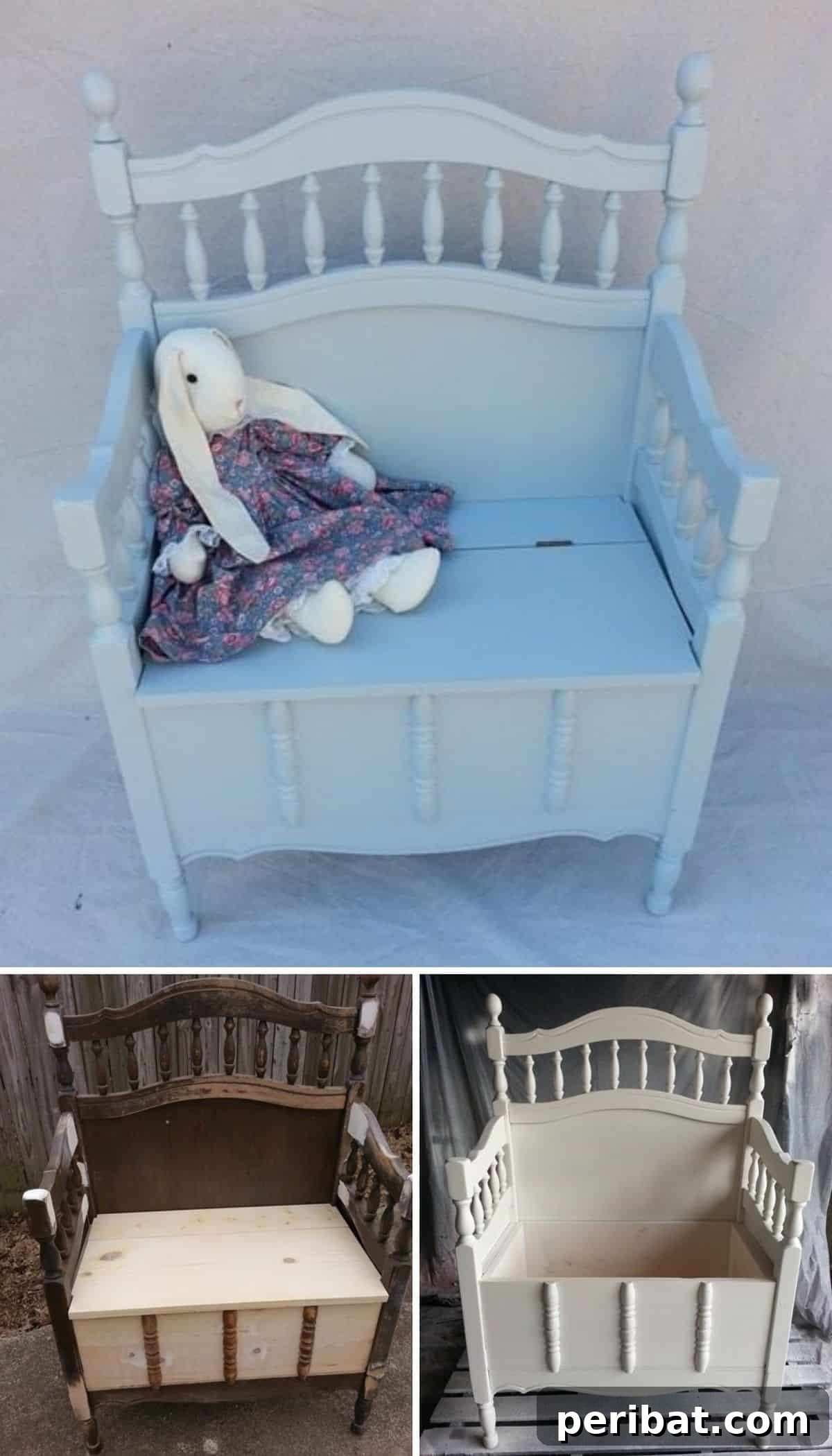 Transform Your Old Crib: 20 Clever Upcycling Projects 5 Repurposed Crib Storage Bench