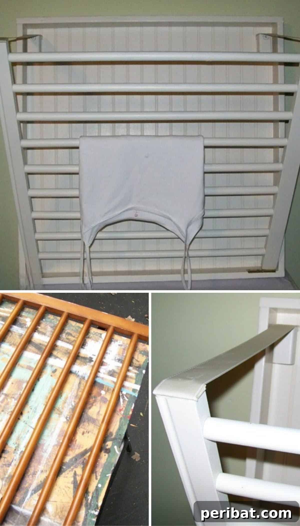 Transform Your Old Crib: 20 Clever Upcycling Projects 9 Repurposed Crib Rail Drying Rack
