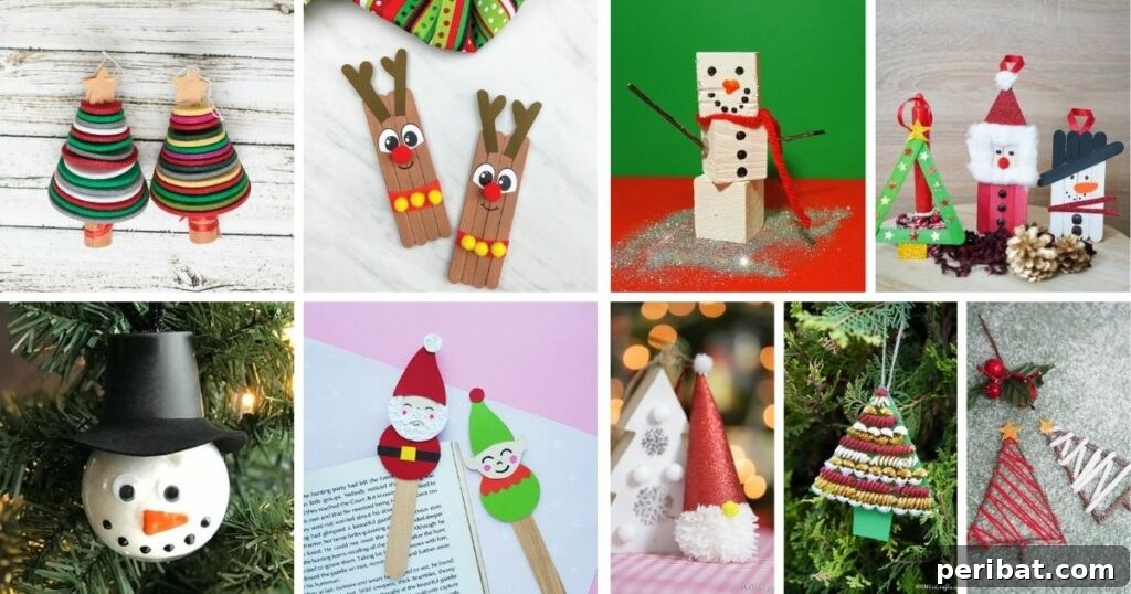 40 Christmas Craft Ideas to Spark Kids' Creativity This Winter Break 2 A vibrant collage of various Christmas kids craft ideas, including Rudolph ornaments, pom-pom trees, and festive decorations, perfect for holiday crafting with children.