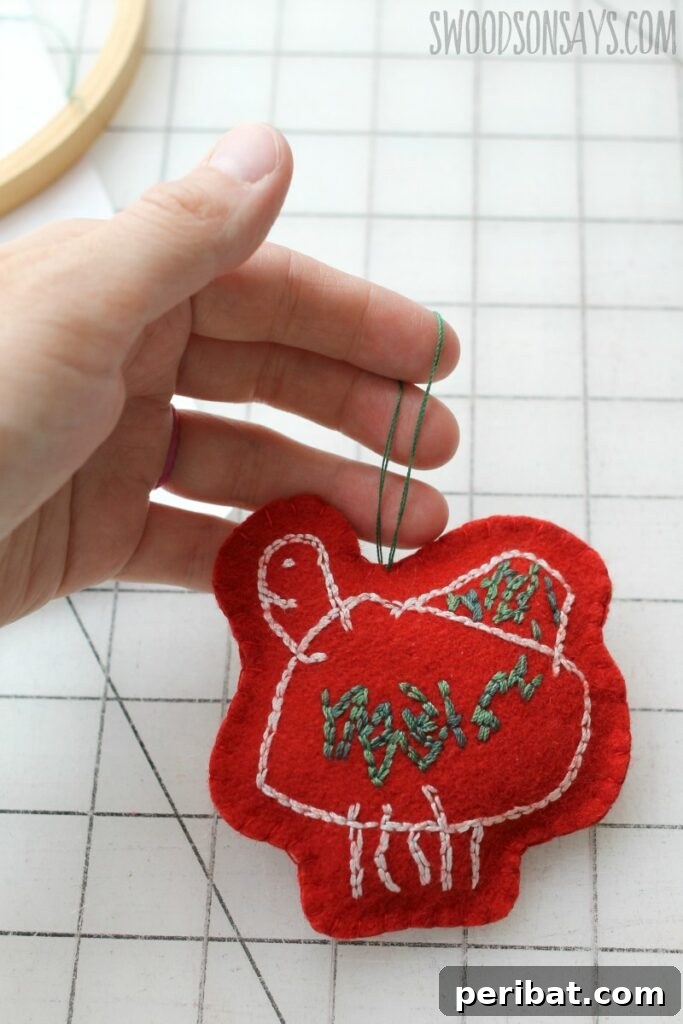 40 Christmas Craft Ideas to Spark Kids' Creativity This Winter Break 30 A unique embroidered ornament showcasing kids' artwork, turned into a hand-stitched keepsake for the Christmas tree.