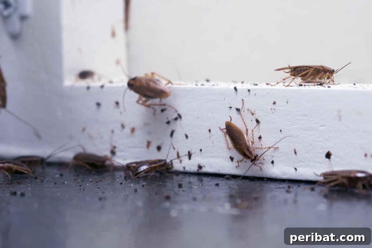 13 Versatile Uses for Diatomaceous Earth in Your Garden 15 A cluster of various insects gathered on a wooden door frame, illustrating a common pest aggregation point.