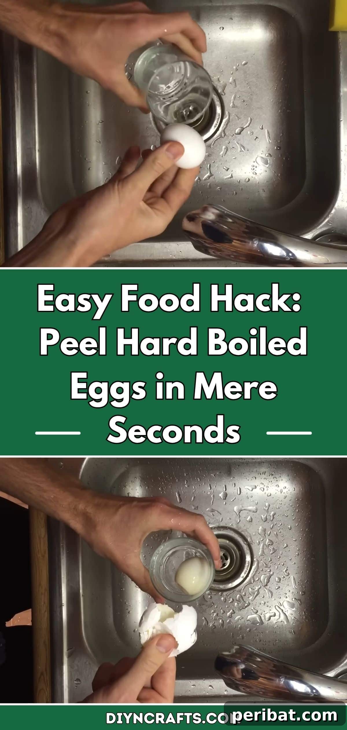 The Secret to Peeling Hard Boiled Eggs in Seconds 2 Easy Food Hack: Peel Hard Boiled Eggs in Mere Seconds - Discover the ultimate hack for effortless egg peeling, making your healthy breakfast prep a breeze.