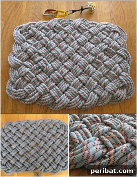 Craft Your Own Stunning Rugs for a Personalized Home 17 Climbing Rope Weave - 30 Magnificent DIY Rugs to Brighten up Your Home