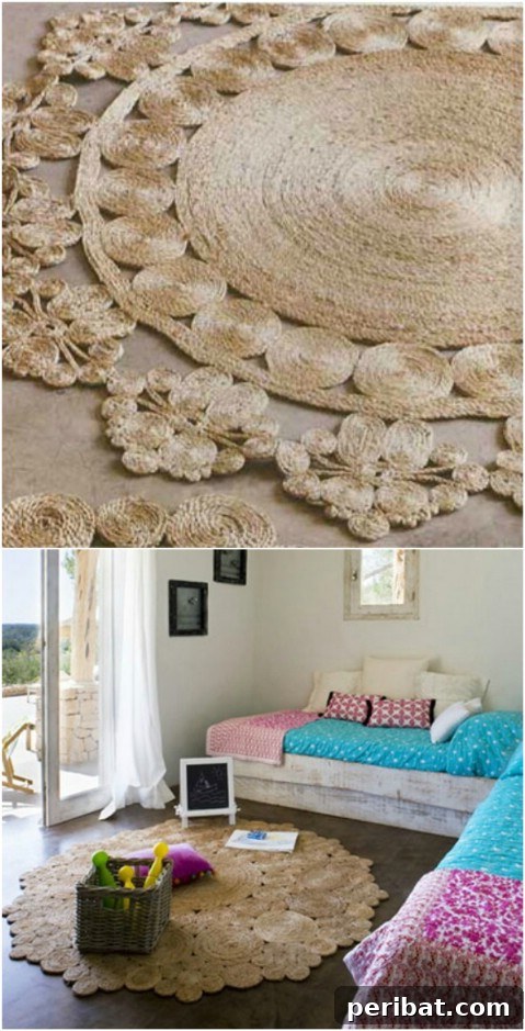 Craft Your Own Stunning Rugs for a Personalized Home 25 Rustic Rope - 30 Magnificent DIY Rugs to Brighten up Your Home