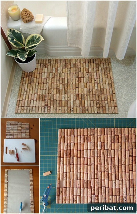 Craft Your Own Stunning Rugs for a Personalized Home 9 Corky Bath Mat - 30 Magnificent DIY Rugs to Brighten up Your Home