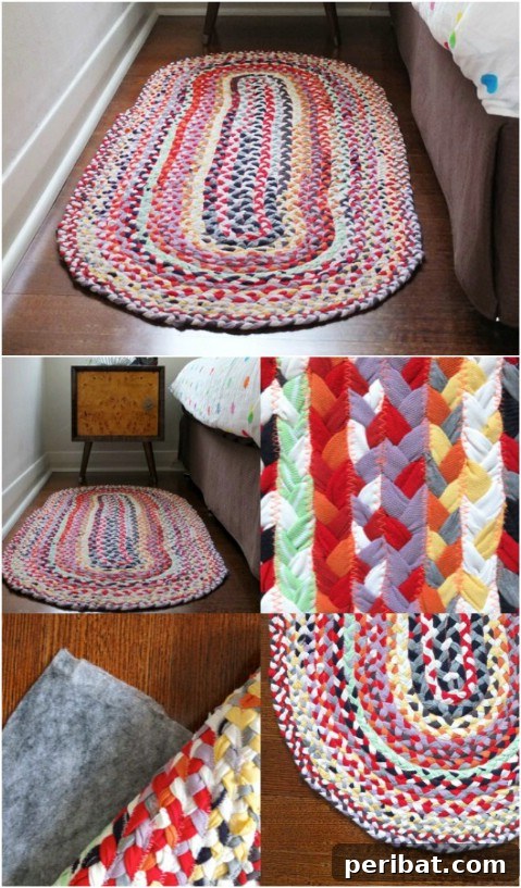 Craft Your Own Stunning Rugs for a Personalized Home 10 Braided T-Shirt Rug - 30 Magnificent DIY Rugs to Brighten up Your Home