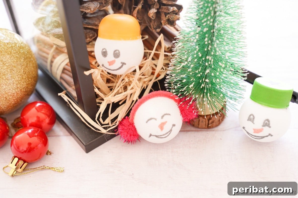 Handcrafted Ping Pong Snowman Holiday Ornaments 7 Ping pong ball ornaments by holiday decor