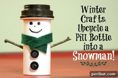 Boş İlaç Şişelerini Değerlendirmek İçin 30 Harika Fikir 18 Pill Bottle Snowman Christmas Craft
