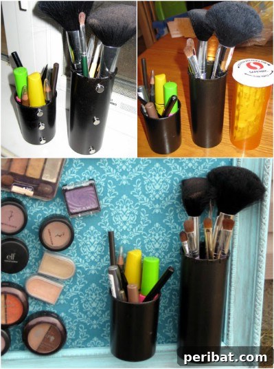 Boş İlaç Şişelerini Değerlendirmek İçin 30 Harika Fikir 5 Upcycled Pill Bottle Makeup Storage