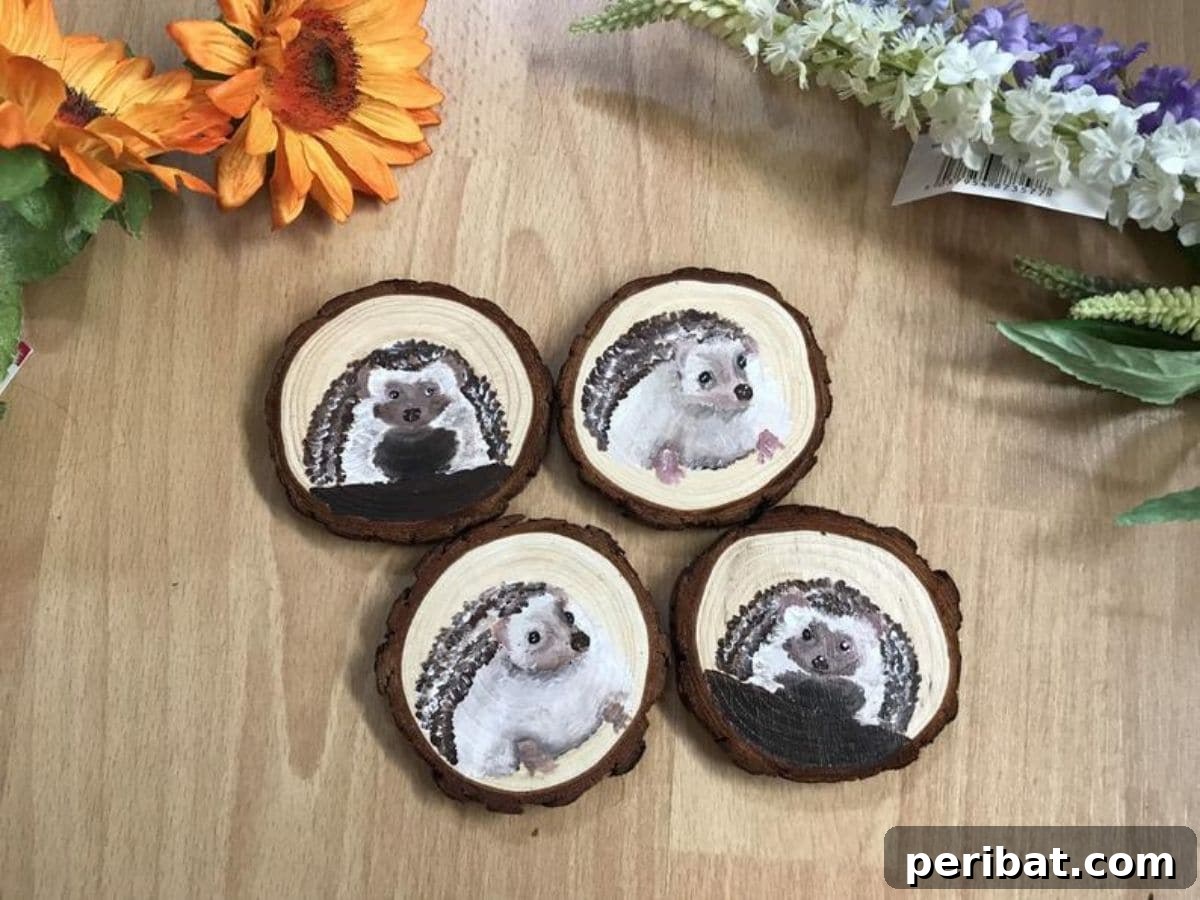 45 Handmade Gifts Women Will Adore 32 Hedghog wood slices