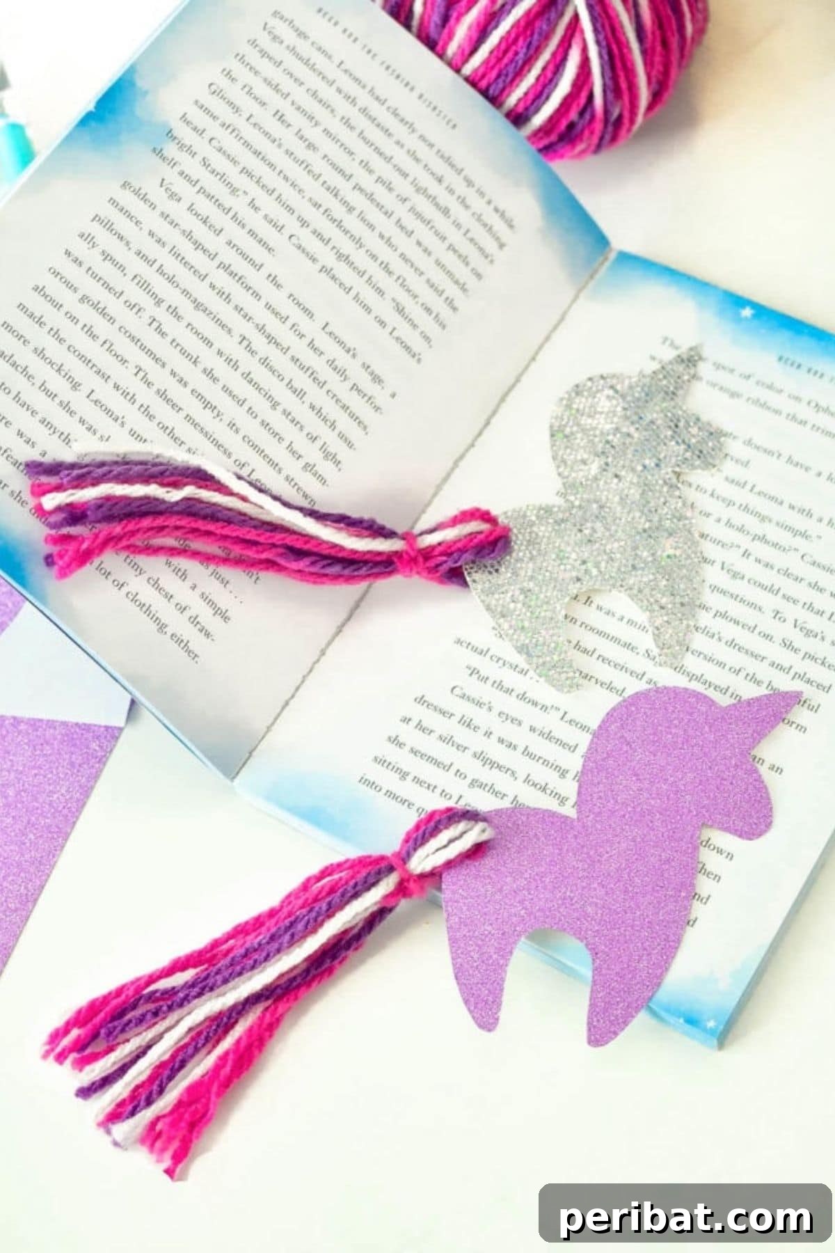 A colorful DIY unicorn printable bookmark, adorned with a whimsical unicorn design, a simple yet enchanting gift for young book lovers.
