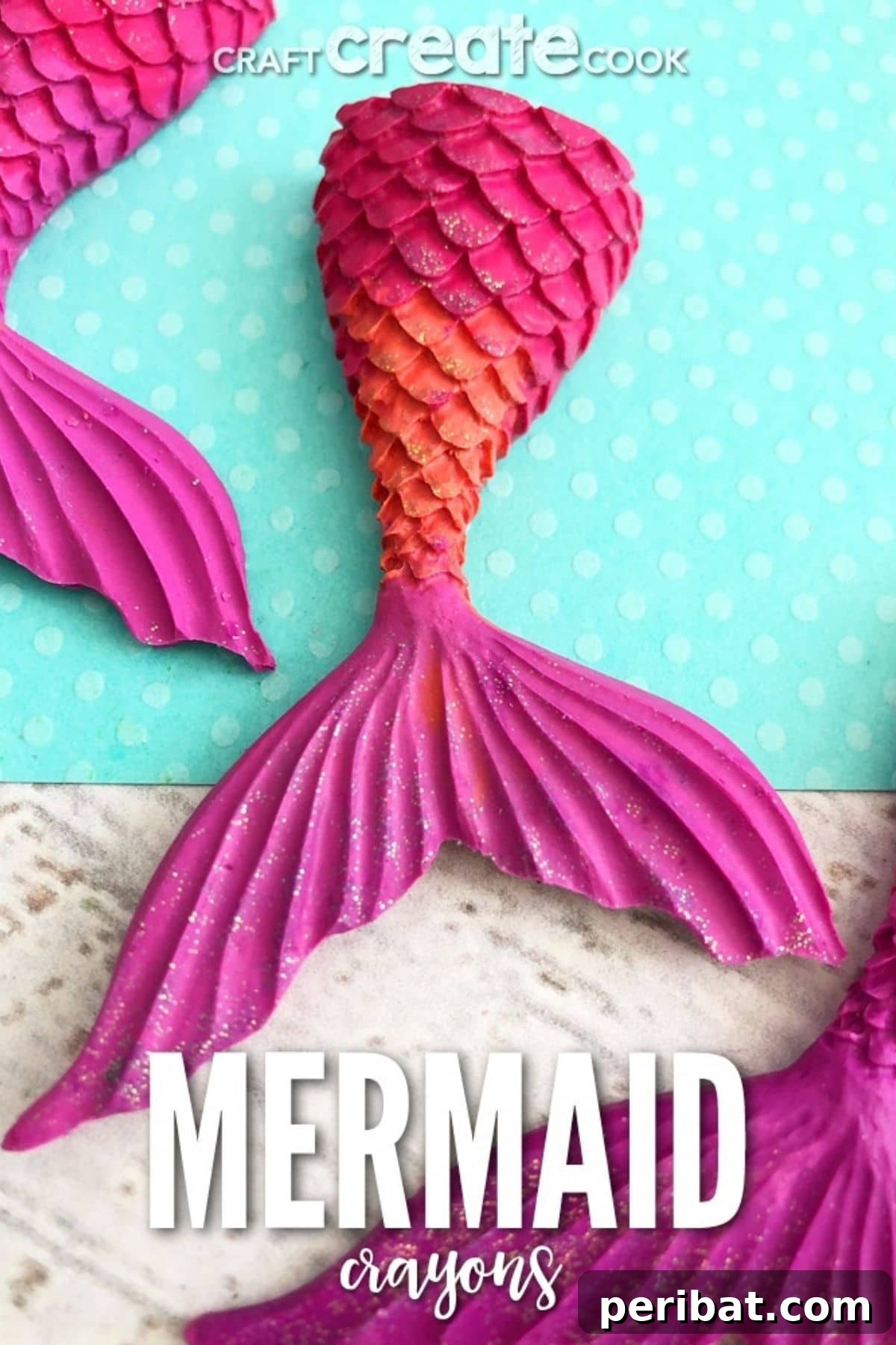 Unique mermaid tail crayons, crafted in sparkling colors and shapes, a creative and appealing DIY gift that makes coloring even more magical for children.