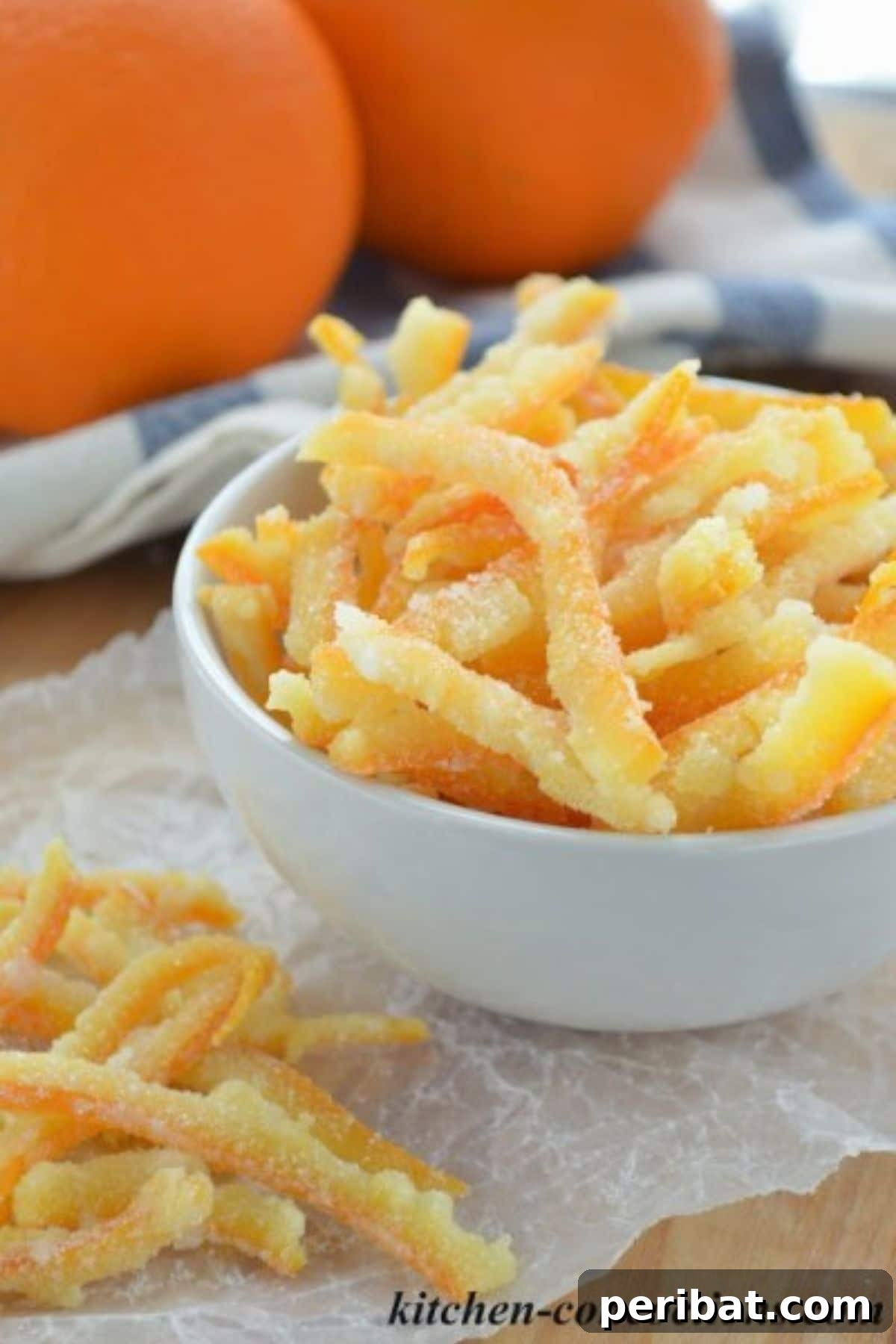 Close-up of candied orange peel pieces