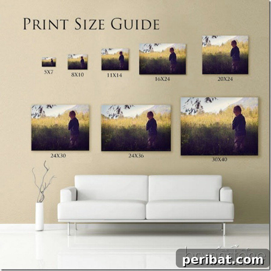 25. Print size guide - 50 Amazingly Clever Cheat Sheets To Simplify Home Decorating Projects