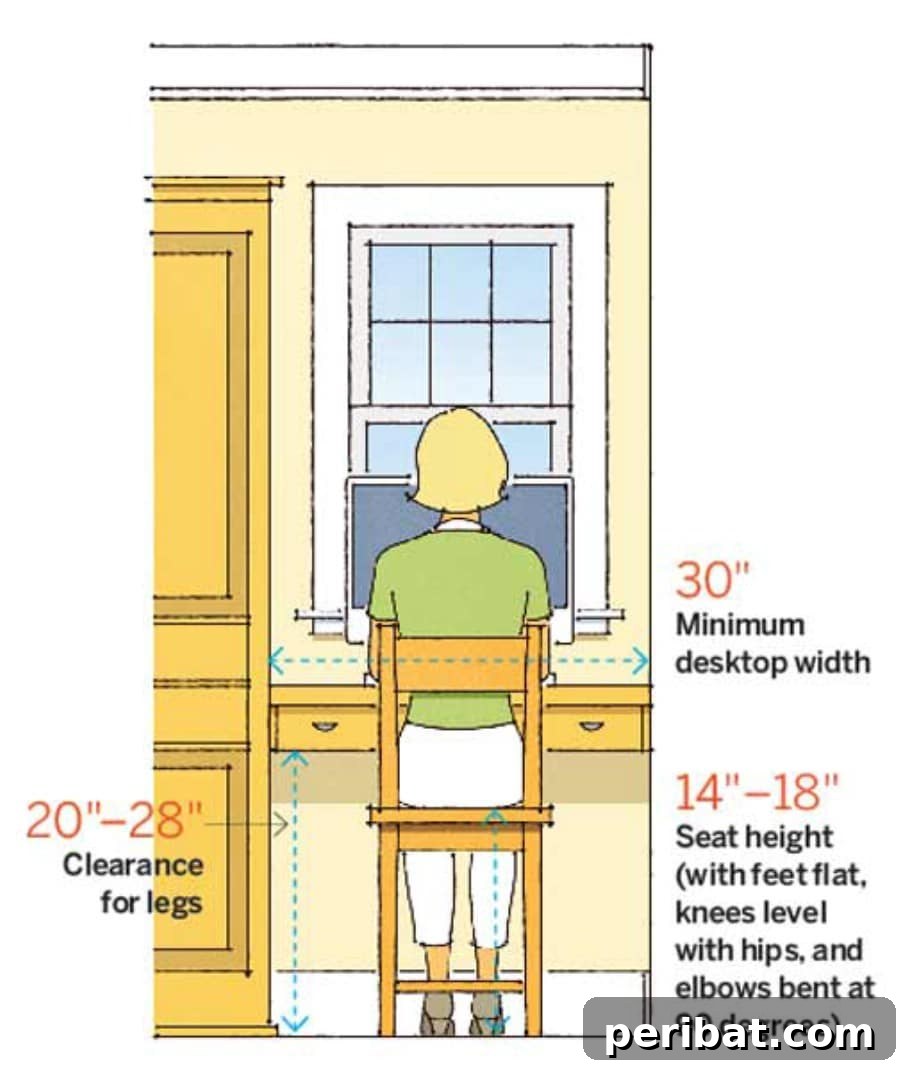 34. Set up an ergonomic desk - 50 Amazingly Clever Cheat Sheets To Simplify Home Decorating Projects