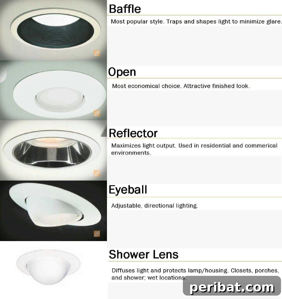 36. Learn different types of recessed lights - 50 Amazingly Clever Cheat Sheets To Simplify Home Decorating Projects