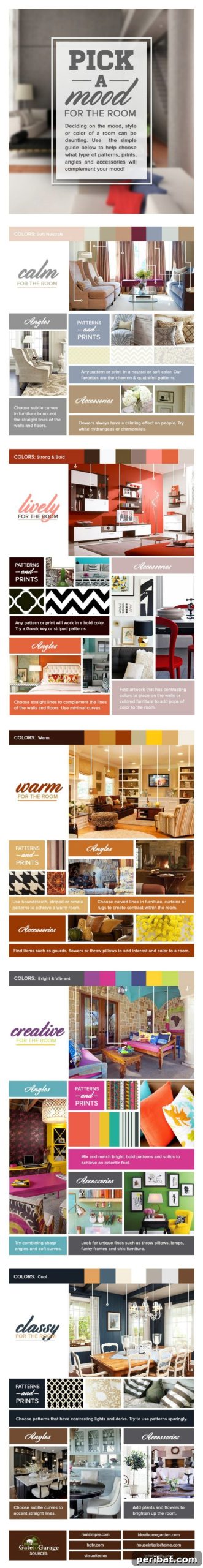 3. Colors and Moods Infographic - 50 Amazingly Clever Cheat Sheets To Simplify Home Decorating Projects