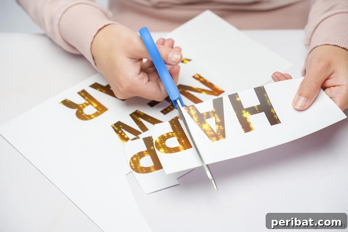 Cutting letters out of printable banner