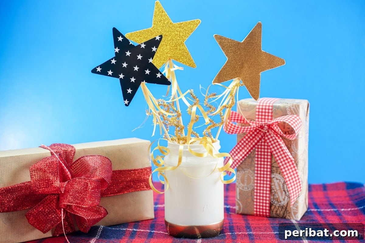 A festive mason jar centerpiece resting on a vibrant blue background, radiating holiday cheer.
