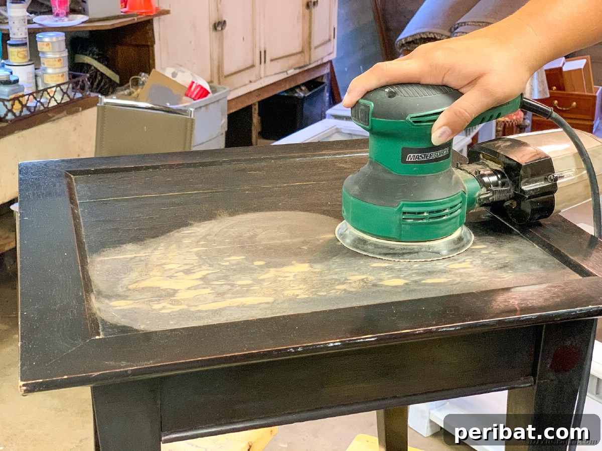 Sanding side table