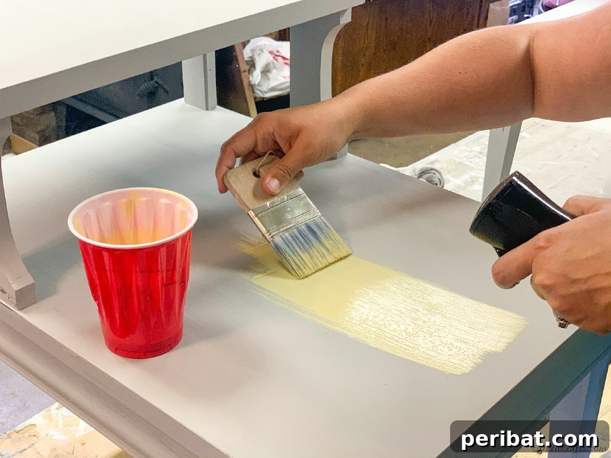 Mid Century End Table Makeover: A Step-by-Step Guide 13 Painting table