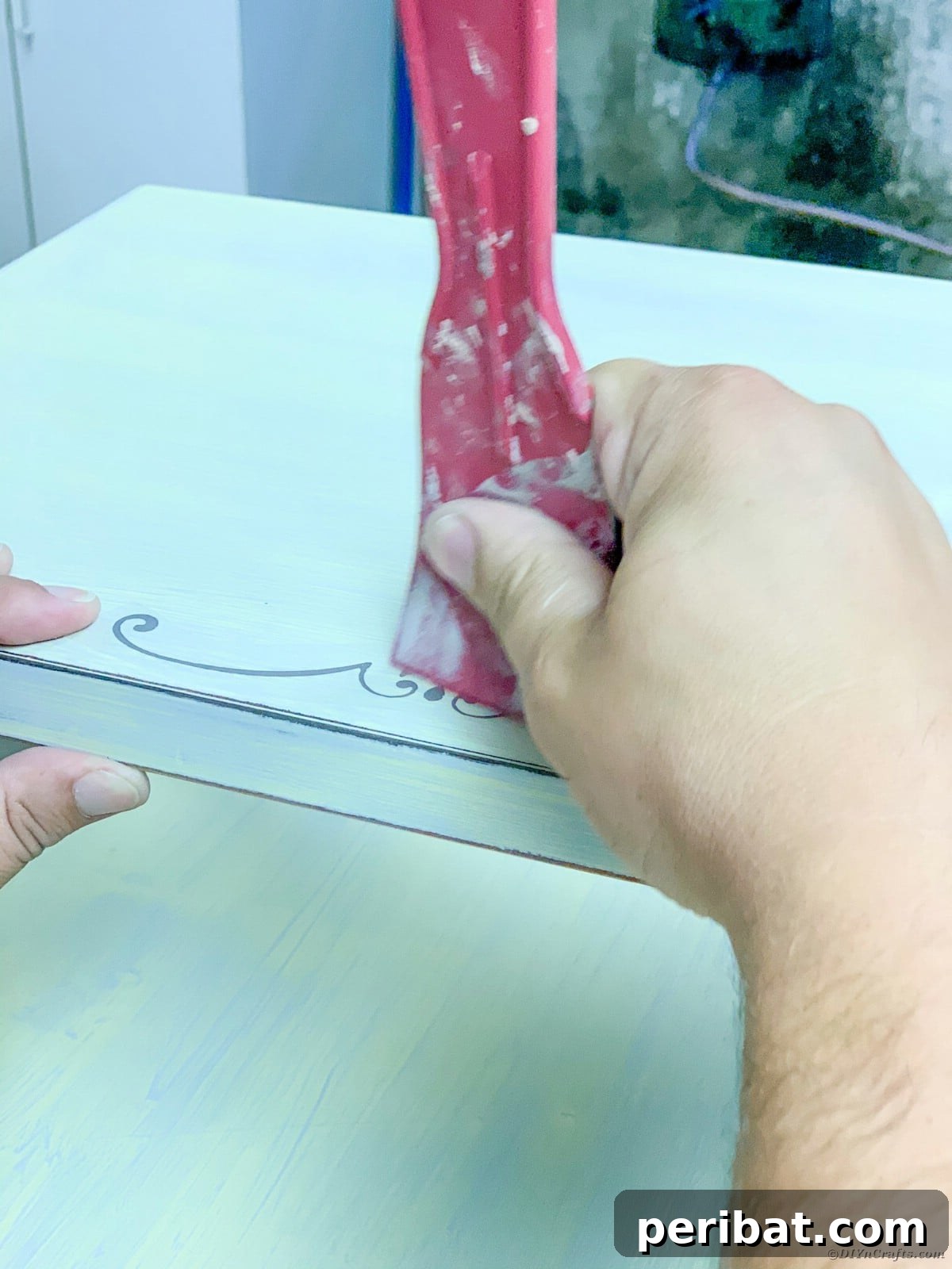 Mid Century End Table Makeover: A Step-by-Step Guide 18 Adding transfers