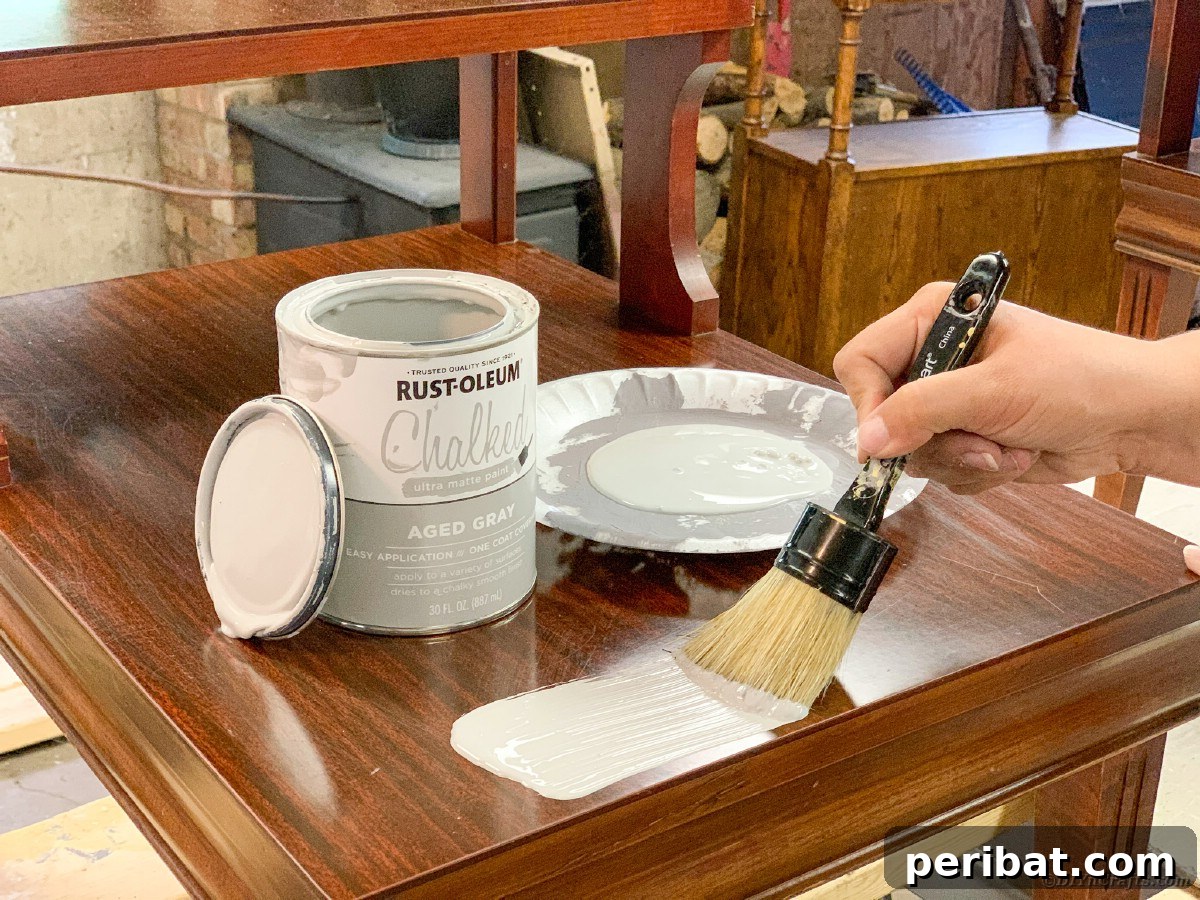 Mid Century End Table Makeover: A Step-by-Step Guide 8 Painting table