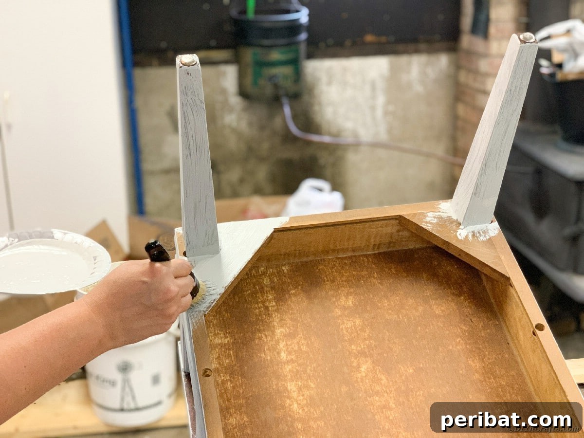 Mid Century End Table Makeover: A Step-by-Step Guide 9 Painting table