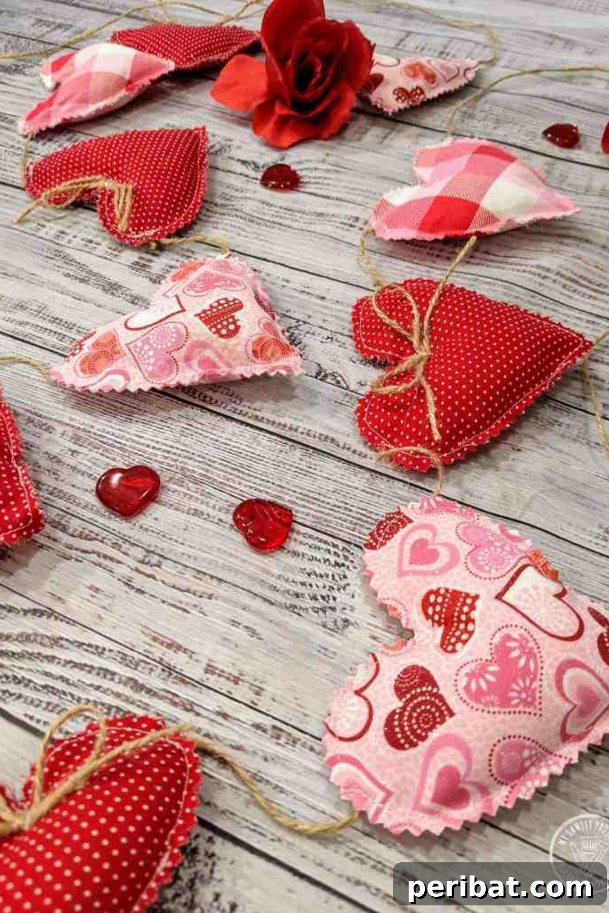 Fabric heart garland
