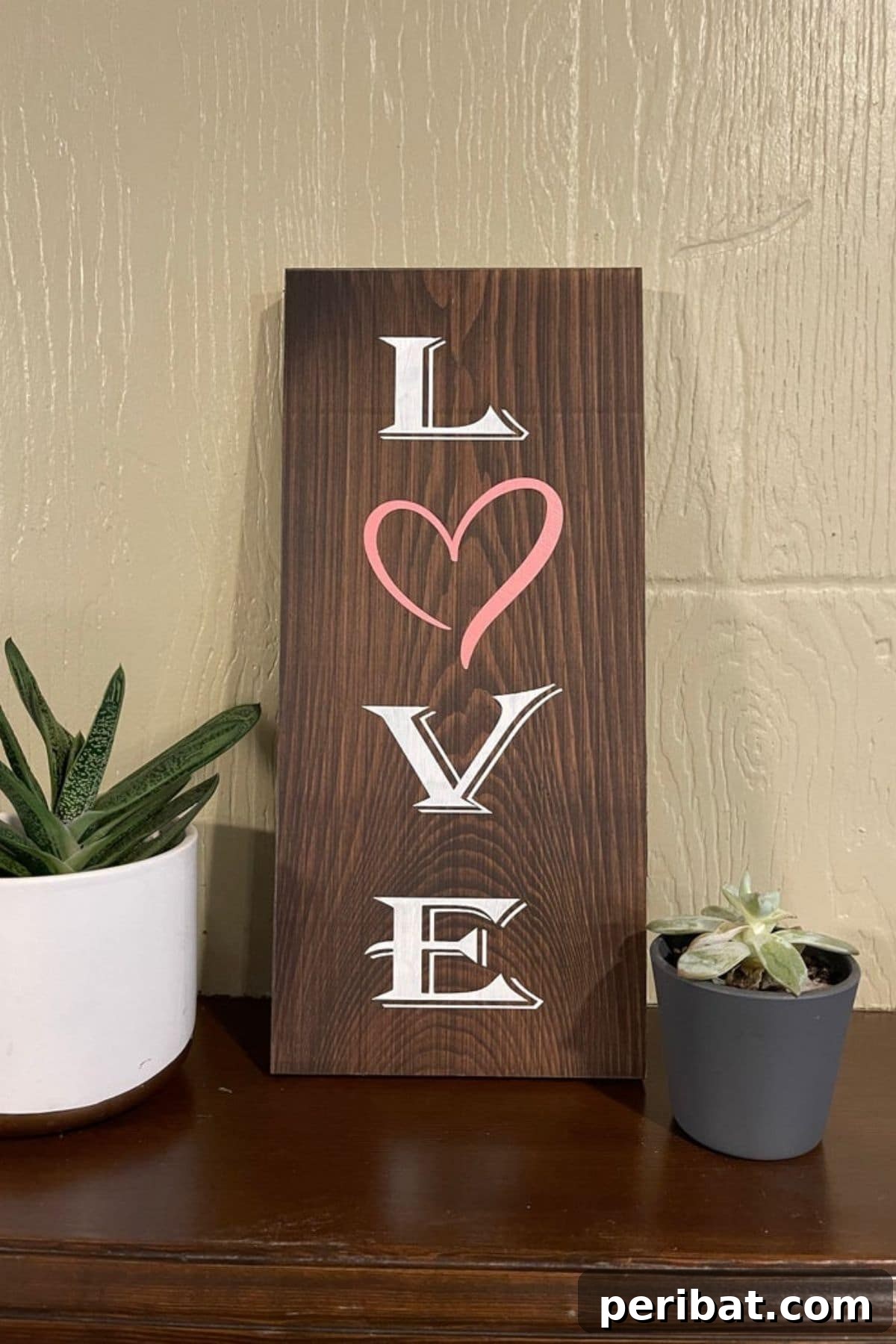 Wooden love sign