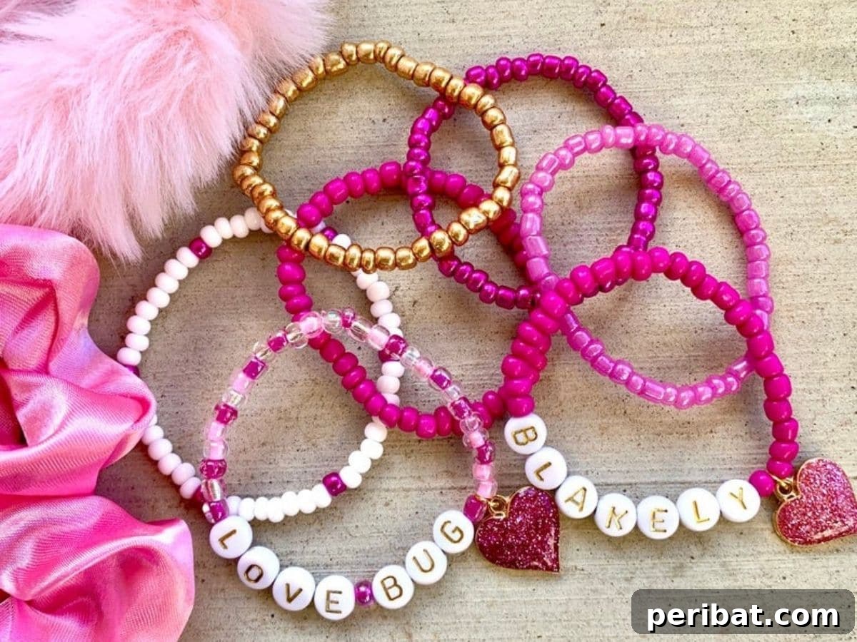 Crafty Cupid: Valentine's Day Gifts Kids Can Make 13 Personalized beaded bracelets spelling out names or initials, a charming DIY gift for kids